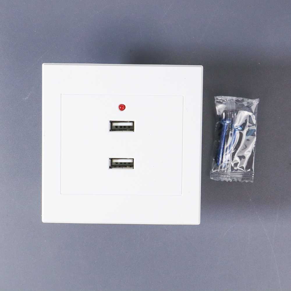 (BISA COD) FTIHSHP Stop Kontak Dinding 2 Port USB Wall Socket 2.1A - ES-USB-2