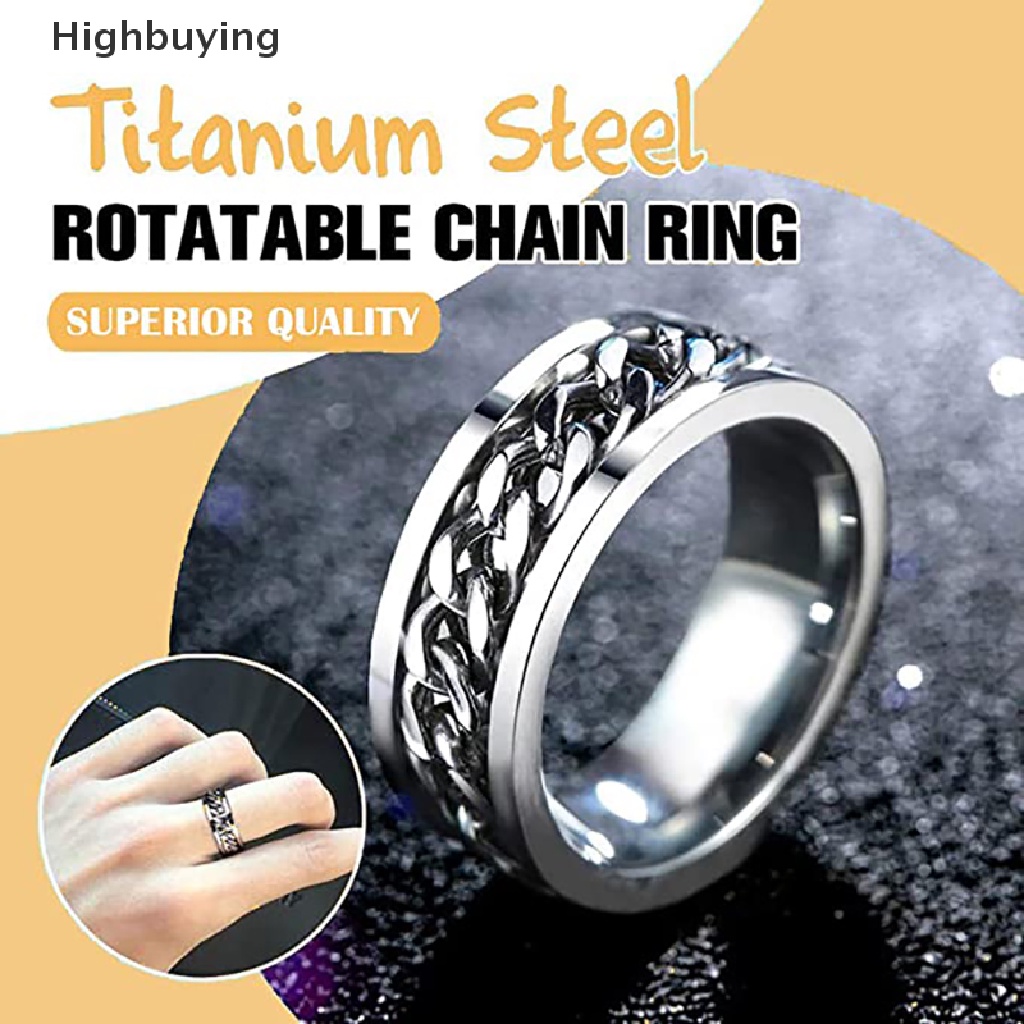 Hbid Cincin Pembuka Botol Titanium Steel Rantai Rotasi Rings Unisex Hadiah Yang Sangat Baik Glory