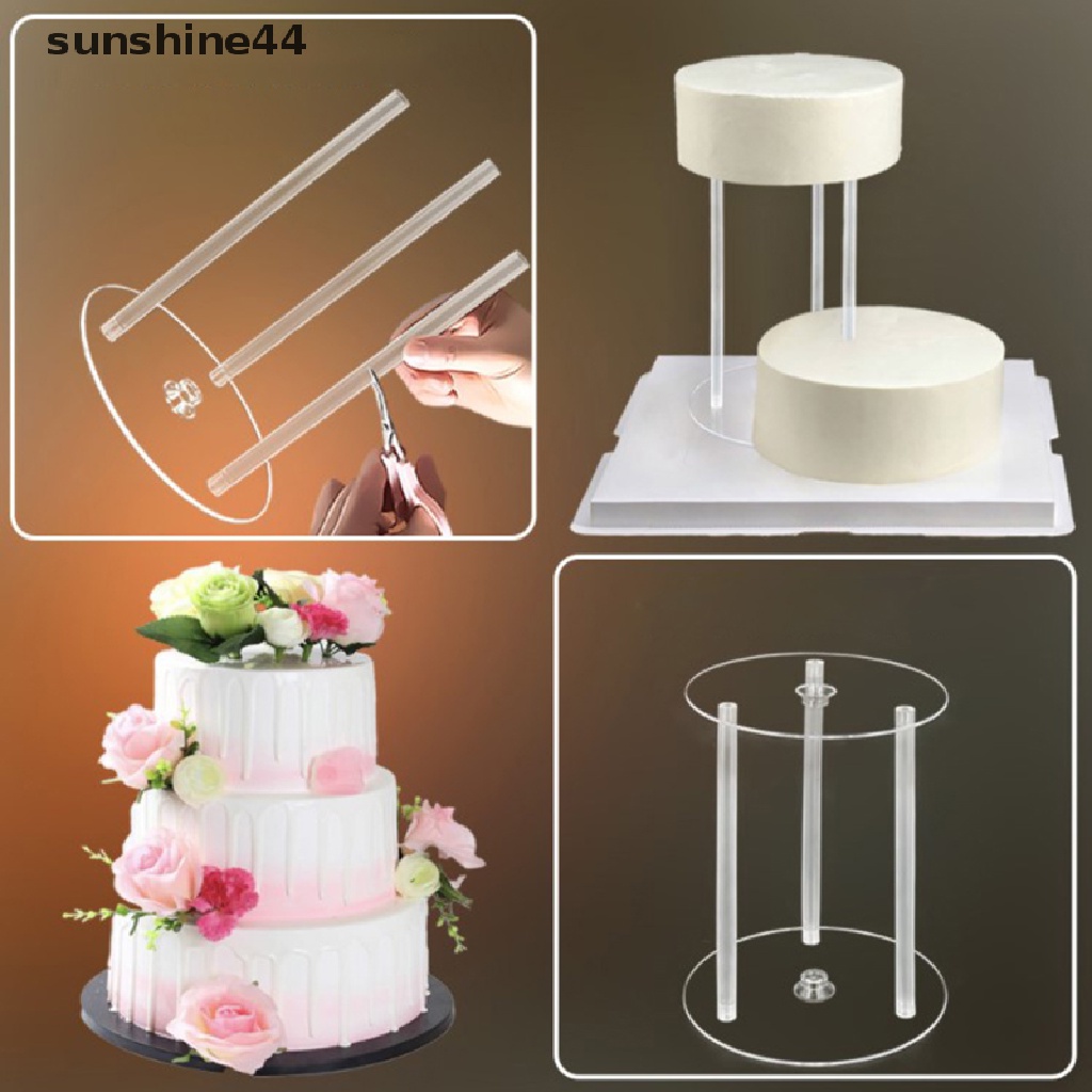 Sunshine 2Pcs Multi-layer Round Cake Stand Rak Kue Perlengkapan Pesta Pernikahan Ulang Tahun ID