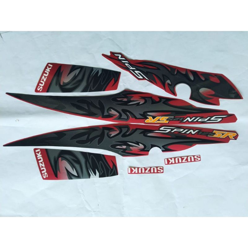 Striping sticker lis body suzuki spin 125 sr 2011 merah