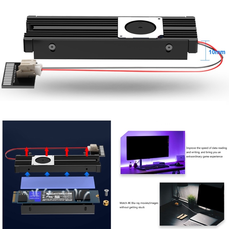 Bt M2 Solid State Hard Disk Fan Heatsink Heat Radiator Pendingin Thermal Cooling Pad Cooler Untuk M2 NVME 2280pcie SSD