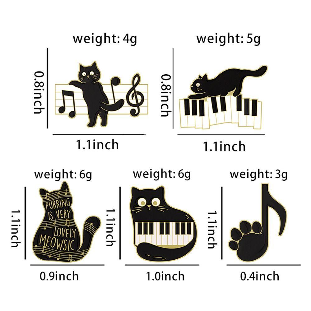 Mxbeauty Wanita Kucing Bros Kasual Halus Indah Piano Sweater Aksesoris Catatan Musik Alloy Kitten Pakaian Aksesori