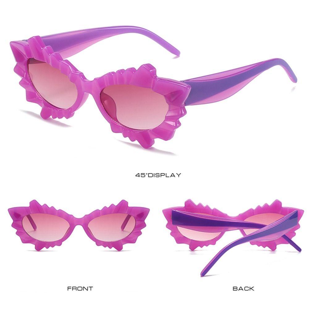 R-flower Cat Eye Kacamata Hitam Gradasi Warna Warni Lucu Unik Shades