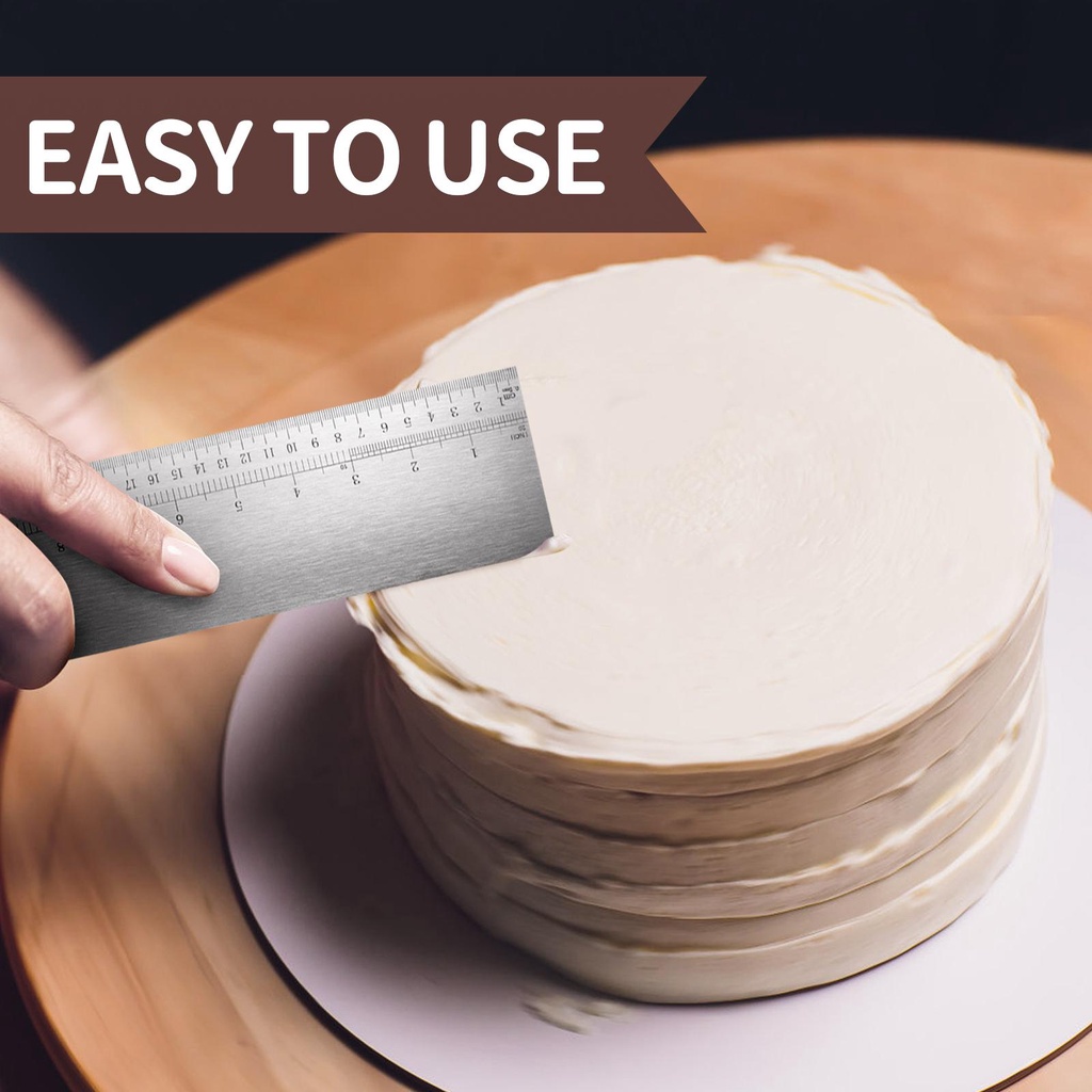 Scraper Krim Kue Home Bakery Profesional Baking Aksesoris DIY Membentuk Alat Permukaan Lebih Halus Bakeware Gadget
