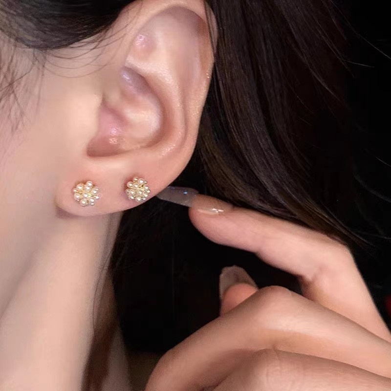 Anting Mutiara Sederhana Temperamen Prancis Anting Pejantan Mutiara Kecil Korea