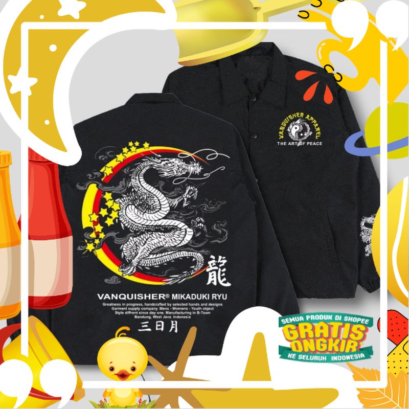 JAKET COACH PARASUT VANQUISHER HITAM DEWASA PRIA WANITA / COACH JAKET PREMIUM [COD]/ hitam oren ungu