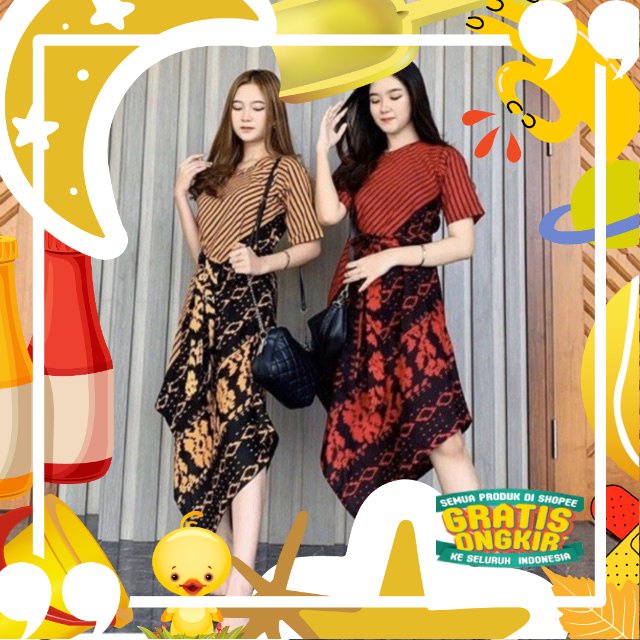 dress lancip motif songket batik kampus daun kondangan atau dress kondangan atau dress tenun atasan 