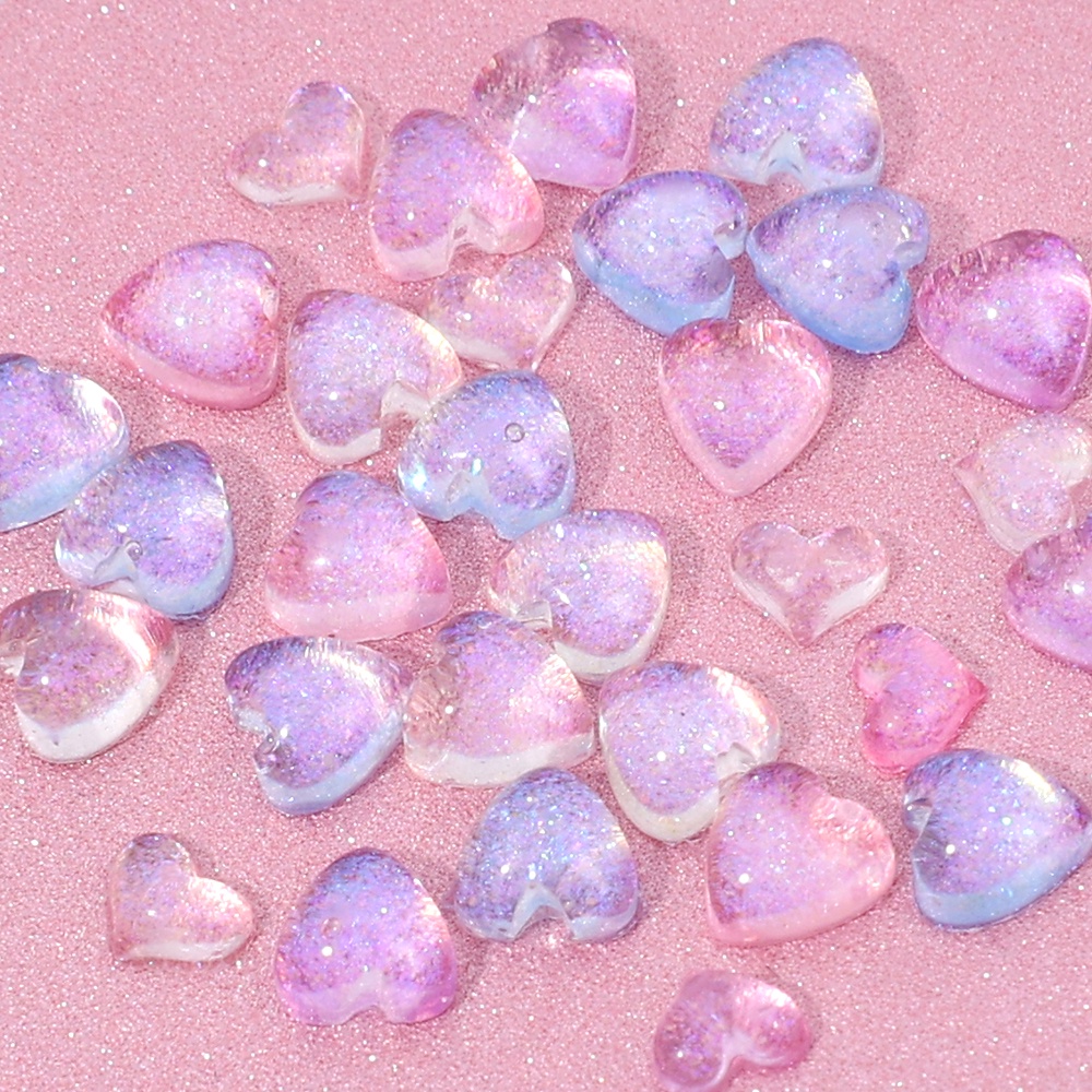 3d Resin Camellia Berwarna Kuku Berlian Imitasi DIY Nail Art Cinta Busur Patch Permen Warna Mutiara Glitter Halus Berbentuk Hati Perhiasan Kuku Tiga Dimensi