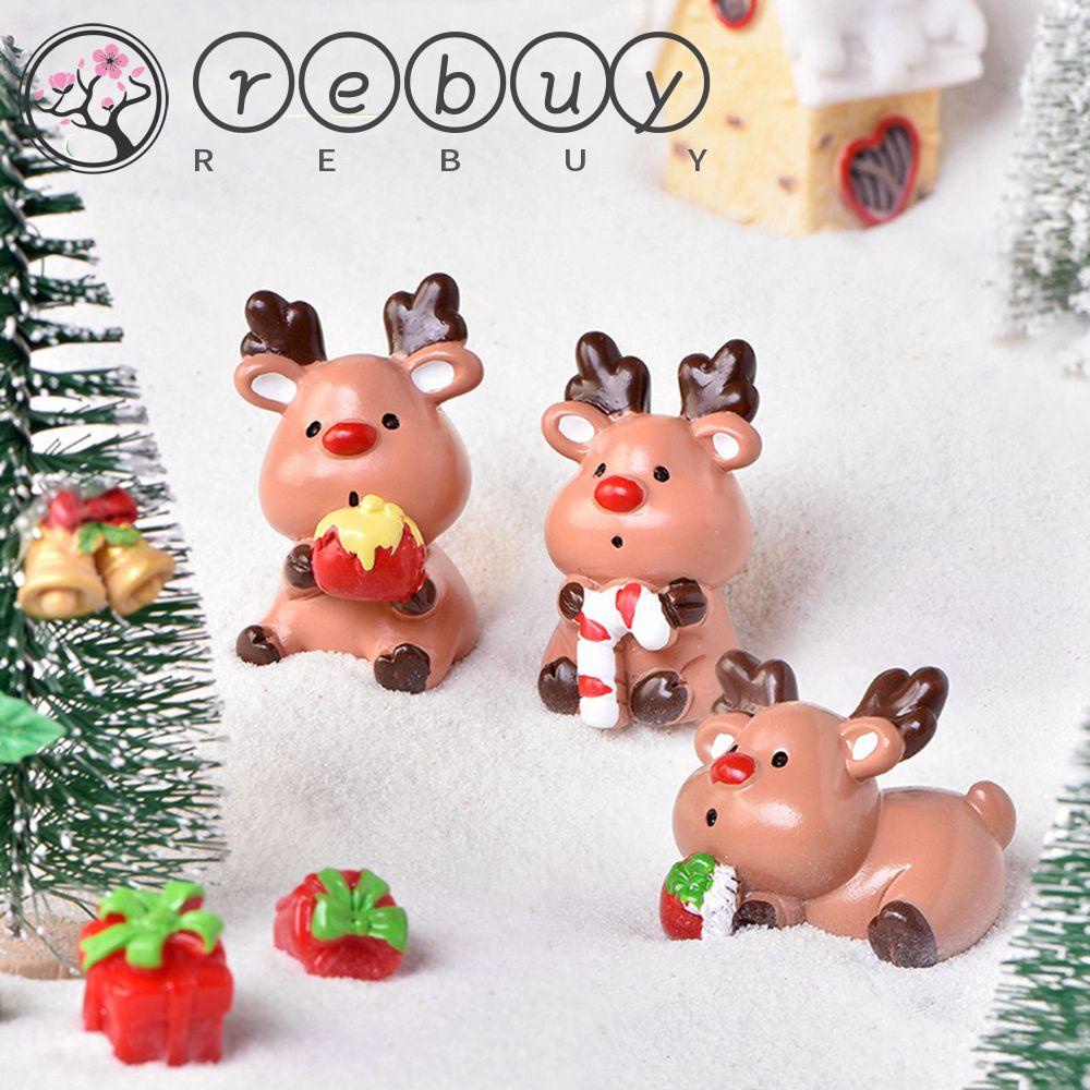 REBUY Muti-style Elk  Decoration Creative Christmas Decoration Micro Landscape Christmas Gifts Holiday Decorations DIY Elk Series Figurines Christmas Decor Decoration Supplies