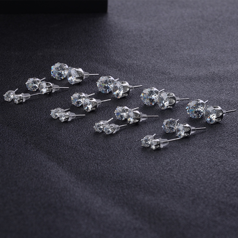 Fashion Size Zirkon Enam Cakar Zirkonium Anting 12pasang Anting Kristal 24set