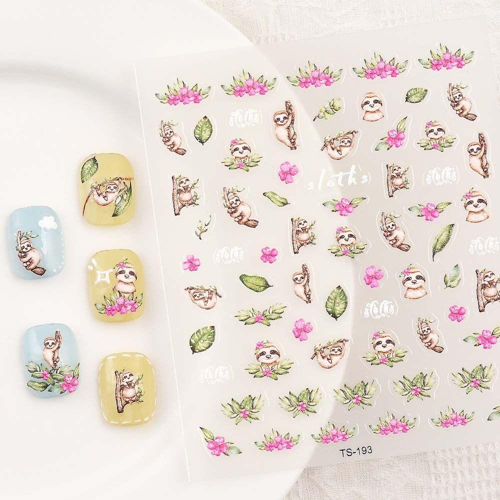 Agustina Stiker Kuku Kartun Fashion Perekat Diri Kelinci Klein Blue Cat Dogs|Hiasan Nail Art