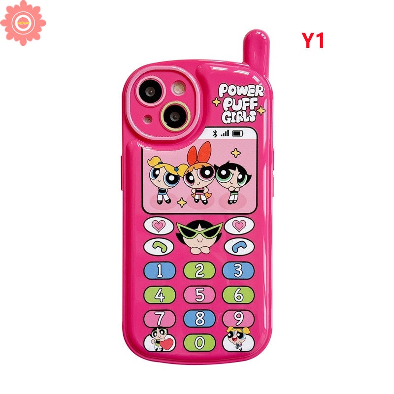 IPHONE Casing Bentuk Ponsel Kartun Kreatif Kompatibel Untuk Iphone11 7 8 Plus Xr13 14 12 11 Pro MAX X XS MAX SE 2020 The Powerpuff Gadis Barbie Retro Kepribadian Cellular Soft Cover