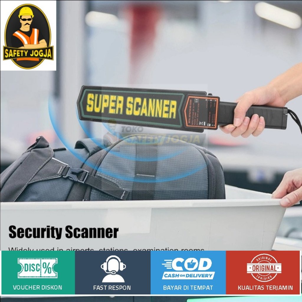 Metal Detektor Logam Body Checker MD3003B1 Black ANENG Security Scanner