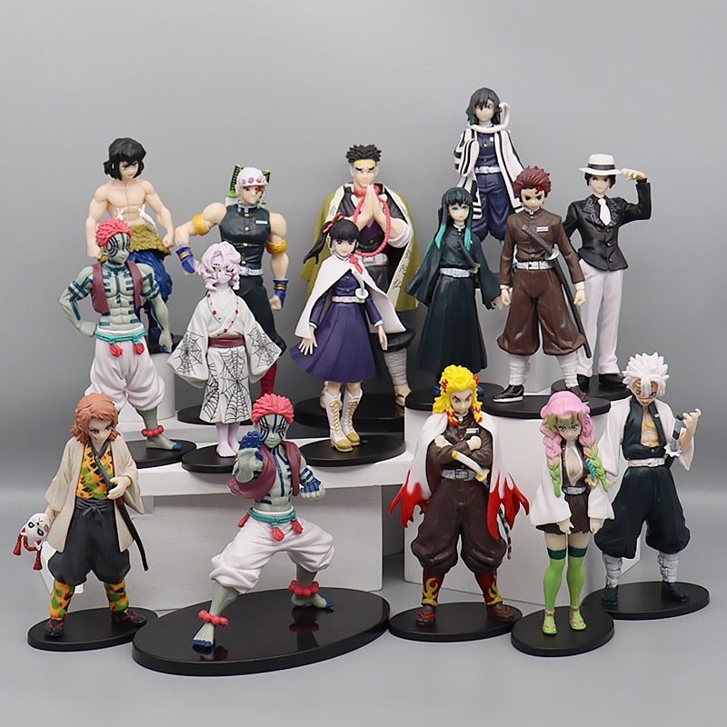 Anime Figure Demon Slayer Kamado Tanjirou Nezuko Kibutsuji Muzan Akaza Rui PVC Figure Model Koleksi Mainan Untuk Anak Laki-Laki Anak