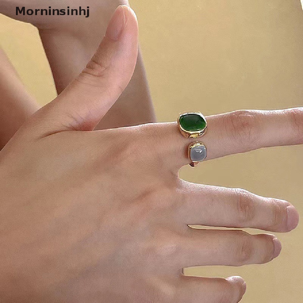 Mornin Vintage Colorful Drip Glaze Open Rings Untuk Wanita Desain Baru Temperamen Logam Geometris Lingkaran Perhiasan Aksesoris id