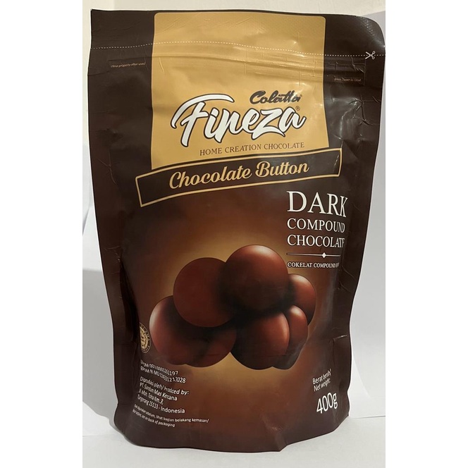 Colatta Fineza Button Choco /  Fineza Dark Compound Chocolate 400 gr