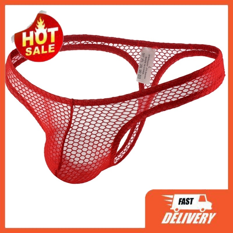 D4012 Thong Pria Jaring2 Tembus Pandang Sexy Men Thong Transparent