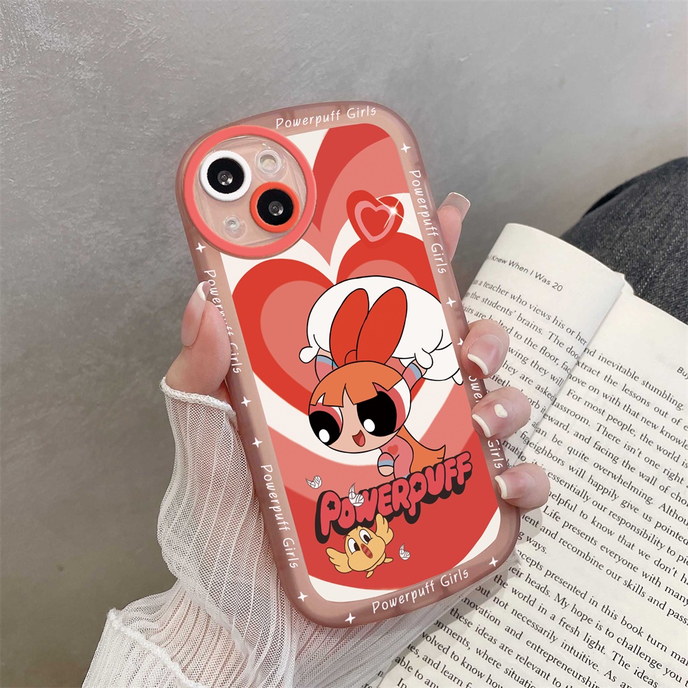 Casing Kartun Samsung A14 A13 A02S A03 A03S A30S A11 A12 A51 A30 A50 A52 A20S A10S M11 M12 J7 Pro J7 Prime J4 Plus PowerpuffGirls Gradient Love Lembut Silikon Phone Cover