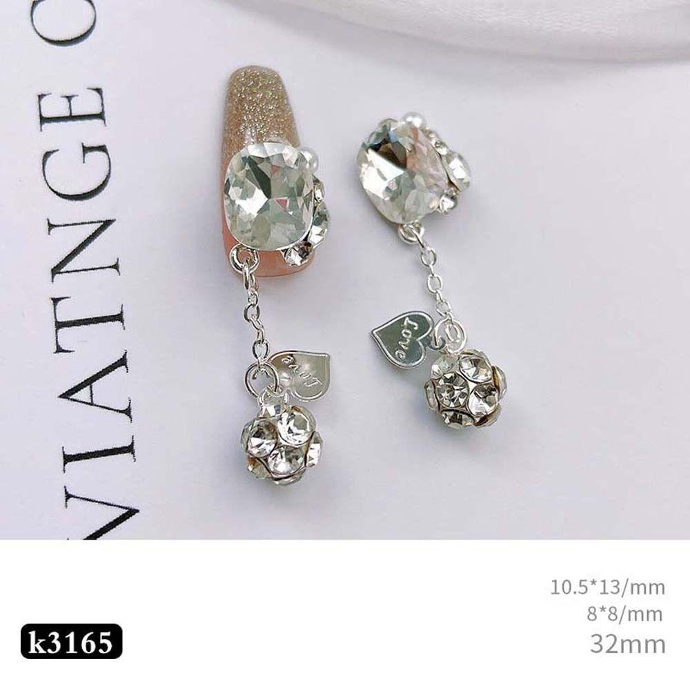 AUGUSTINA Agustina Liontin Hiasan Kuku Pesona Kuku Mewah Mutiara Bor Aurora Dekorasi Kuku Manikur Aksesoris Diprofilkan Bor 3D Nail Art Drills