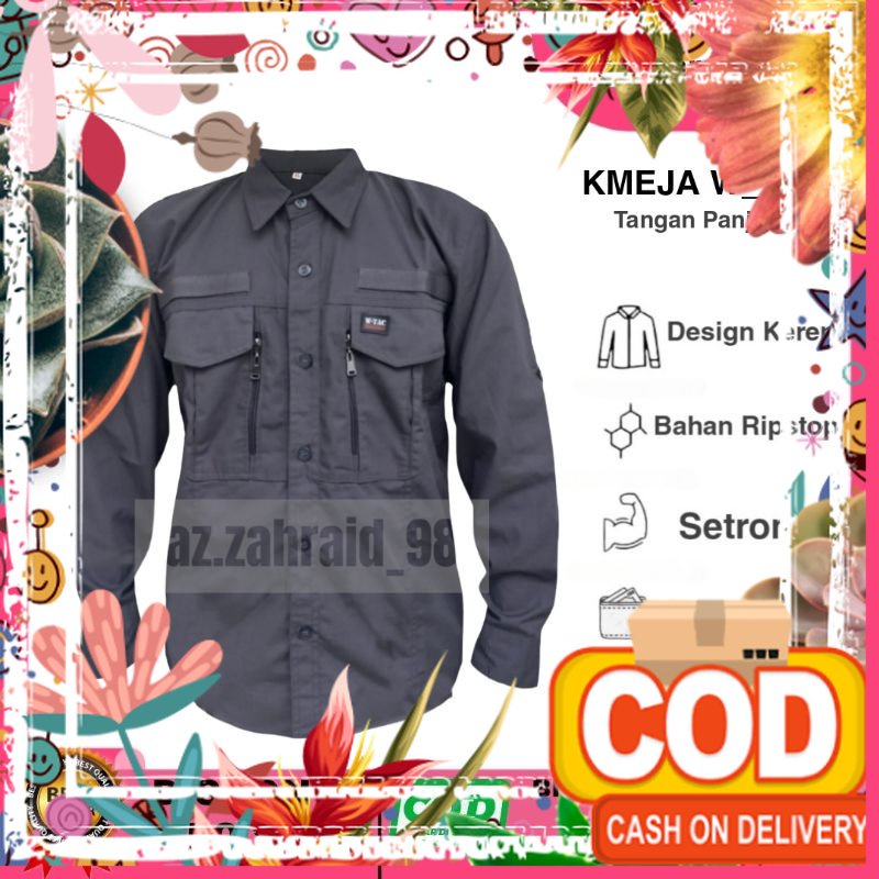 Kemeja Tactical W TAC | kemeja pdl | kemeja pria tangan panjang | kemeja tactical | tactical  kemeja