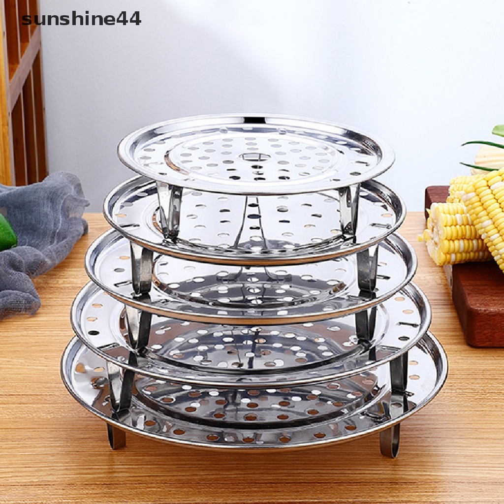 Sunshine 1Pc al Rak Kukusan Tempat Makanan Stainless Steel Steamer Tray Rack ID