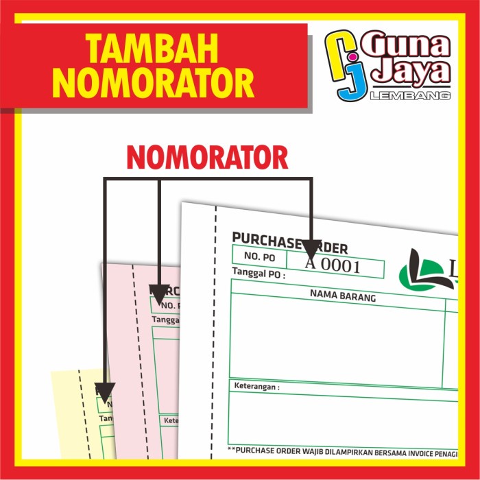 

Tambahan Nomorator/Numbering 3 RANGKAP / 3PLY