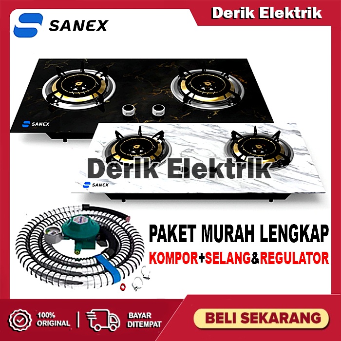 SANEX KOMPOR GAS KACA SN-KT201 2 TUNGKU 2IN1 BISA TANAM DAN DUDUK MURAH