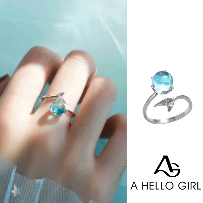 Cincin Model Terbuka Desain Mermaid Bahan Busa Untuk Wanita