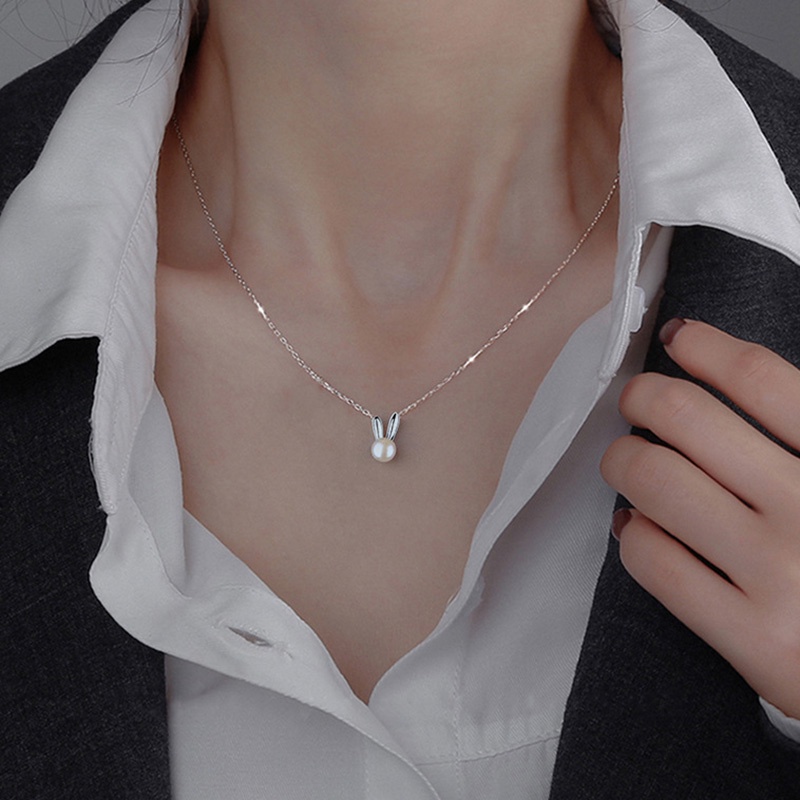 Kalung Geometris Kelinci Bahan Alloy Korea Untuk Wanita