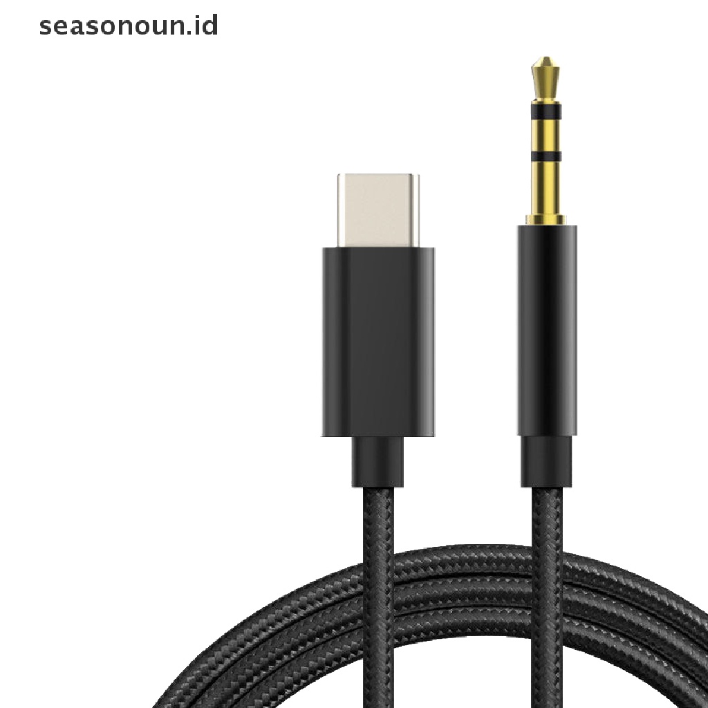 Seasonoun Usb Type C To 3.5mm Aux Audio Cable Headset Speaker Headphone Jack Adapter Mobil Aux Untuk Huawei Xiaomi Oppo Vivo.