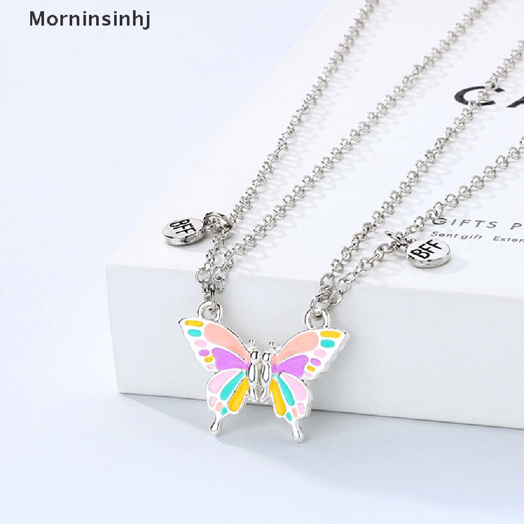 Mornin 2PCS Kalung Kupu-Kupu Best Friend BFF Kalung Persahabatan Untuk 2anak Perempuan Kekasih Pasangan Kalung Hadiah Ulang Tahun Jarak Jauh id