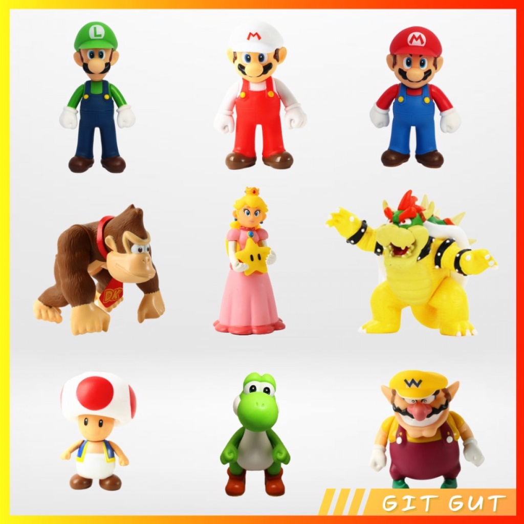 Action Figure Pajangan Mainan Super Mario Bros and Friends