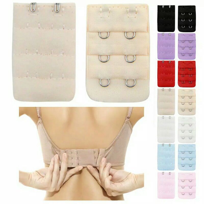 T&amp;Y Pengait Bra Tambahan 3 Kait Extension Bra 2 Kait Karet Sambung Bra 2 Baris Pengait Tali BH Super Extender Save Murah Import