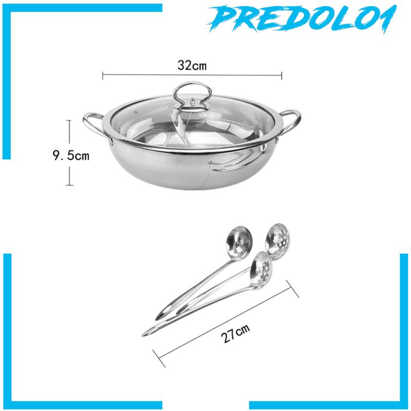 [Predolo1] Fitting Hot Pot Rasa Ganda Peralatan Masak Sup Dua Sisi Untuk Memasak Camping