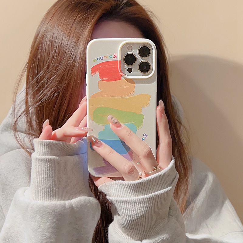 Bagus Warna Pelangi Candy Soft Case HP iP iPhone 11sarung Handphone iPhone X XS Max XR 11 12 13 14 Pro Max Casing Cewek Apple Non Selip