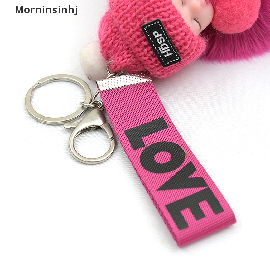 Mornin Pompom Tidur Gantungan Kunci Bayi Lucu Berbulu Plush Doll Keychains id