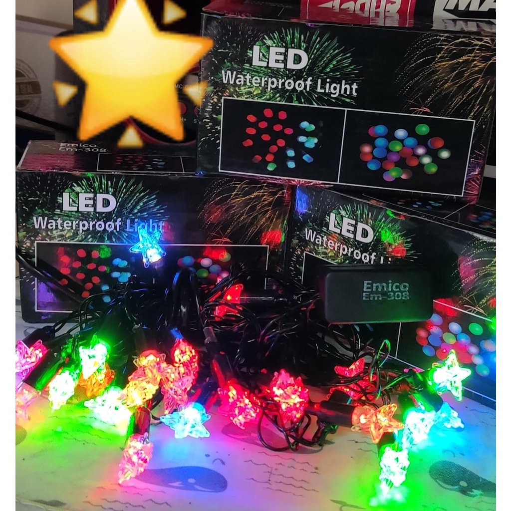 Lampu Tumblr Bintang Warna Warni Hias Natal Bintang 10 Meter
