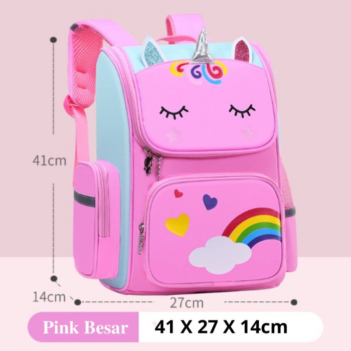 BK120 - TAS SEKOLAH ANAK PEREMPUAN TAS BACKPACK BK-120 TAS PUNGGUNG - Pink, Kecil