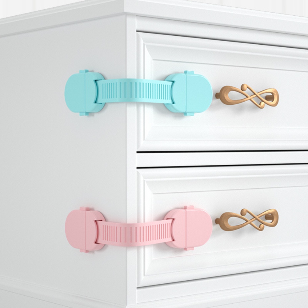 ღ Anak Kunci Pengaman Bayi Anti Pinch Laci Kunci Pintu Kabinet Kulkas Lock Anti-Buka Rumah Multi-fungsional Perlindungan Keamanan Locker Gesper