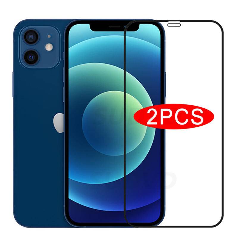 2pcs Full Cover Tempered Glass Untuk Iphone14 13 12 11 Pro MAX Plus Mini Pelindung Layar Untuk iPhone X XS MAX XR 7 8 6 6S Plus SE 2022 2020 14Plus 13Mini 12Mini Kaca