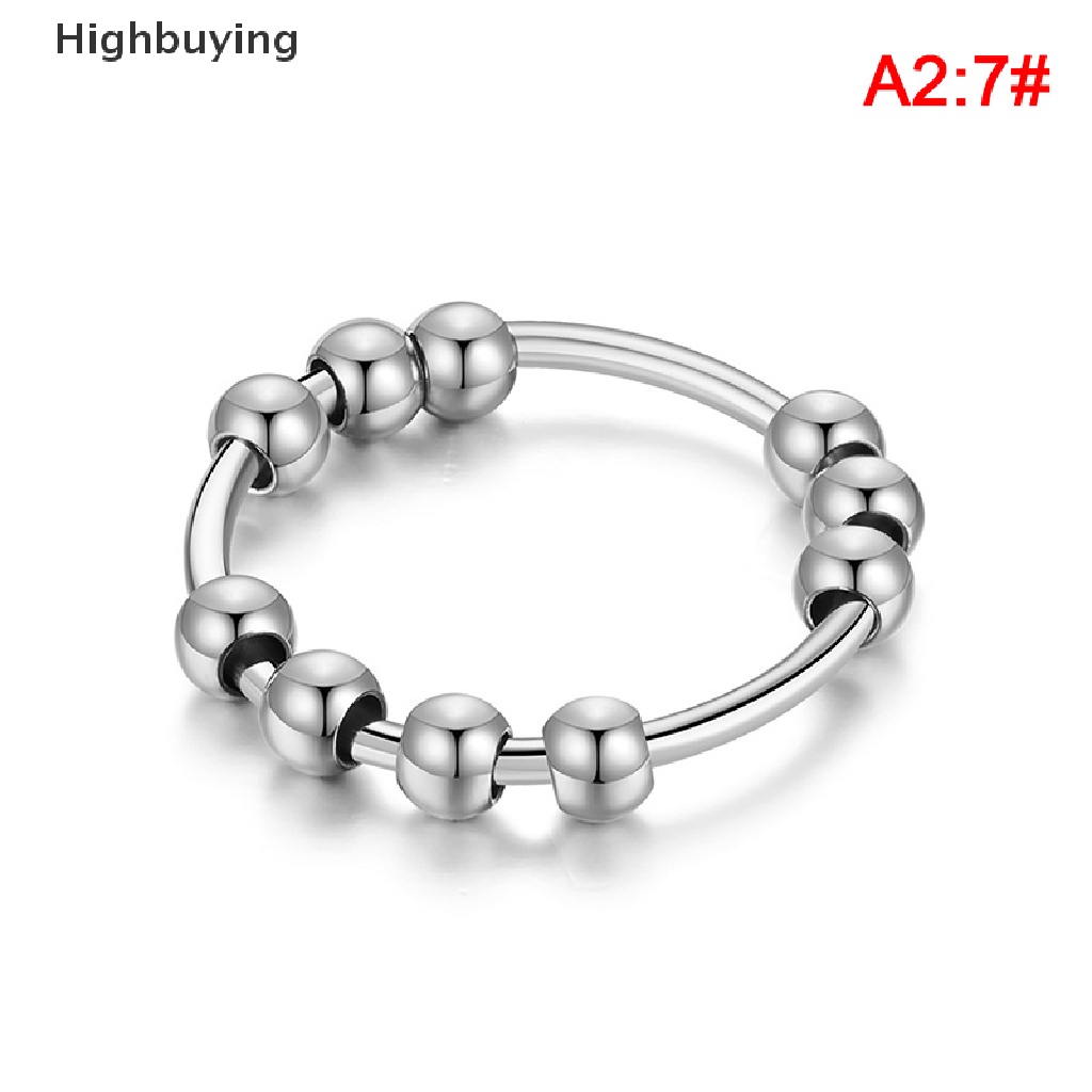 Hbid Baru Stainless Steel Manik-Manik Kecemasan Cincin Stress Relief Gelisah Rings Untuk Wanita Pria INS Gaya Sederhana Fashion Perhiasan Hadiah Tren Glory