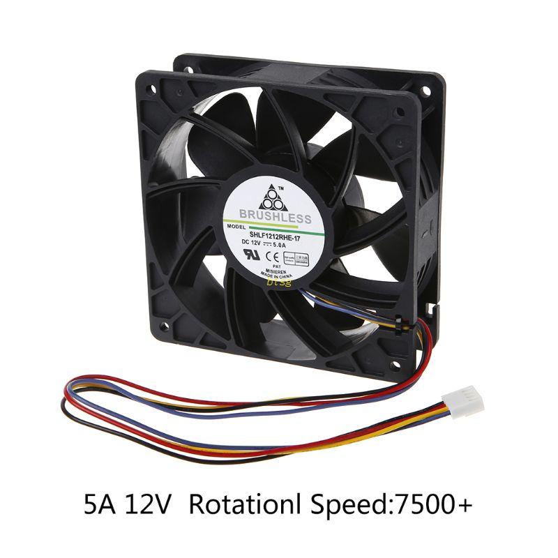 Bt Dual Bearing CPU Cooling Fan DC12V 5A 12cm 12038 PWM 7500RPM Kipas Pendingin Airfolw Tinggi Tidak Berisik Untuk Sasis PC S7 S9