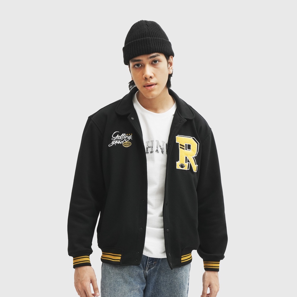 Roughneck VB013 Black Getting Good Varsity Jacket