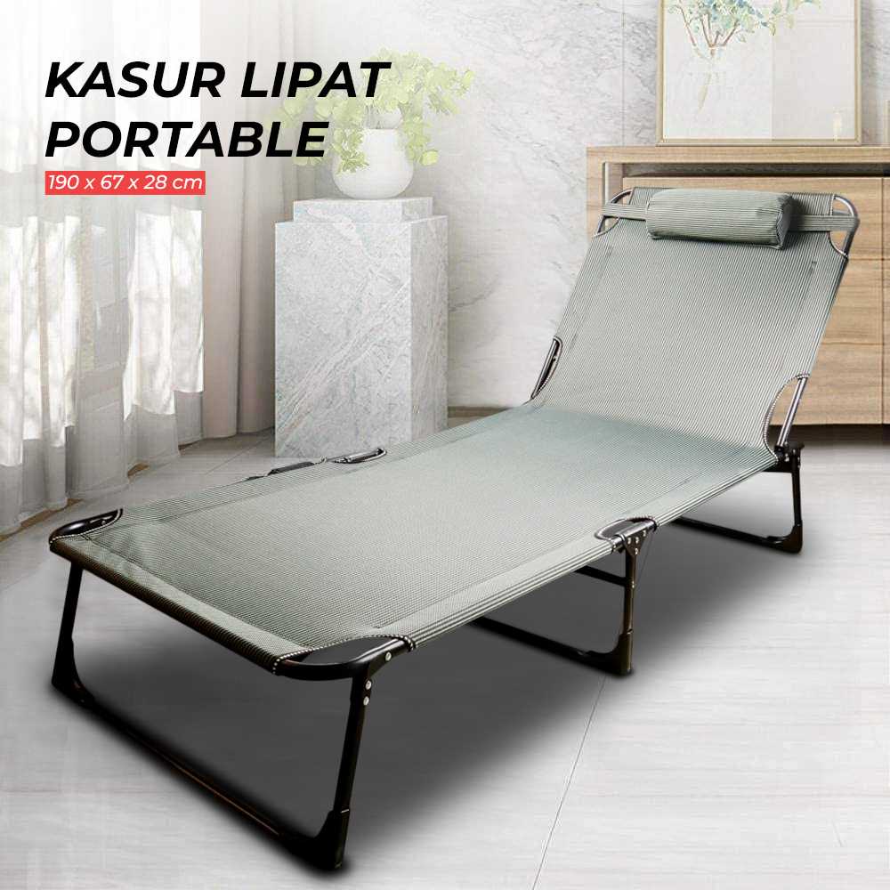 (BISA COD) FTIHSHP Zero Gravity Kursi Kasur Lipat Portable Folding Escort Bed - NG1