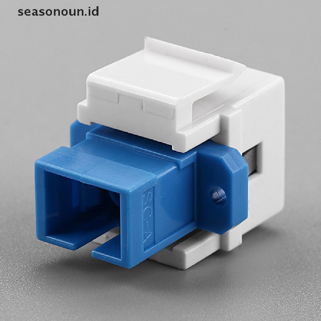 Seasonoun Keystone Jack SC Adapter Modul Fiber Optik SC F/F Keystone Module Coupler Untuk Wall Panel Terminal Block Panel Moung Box Adapter.