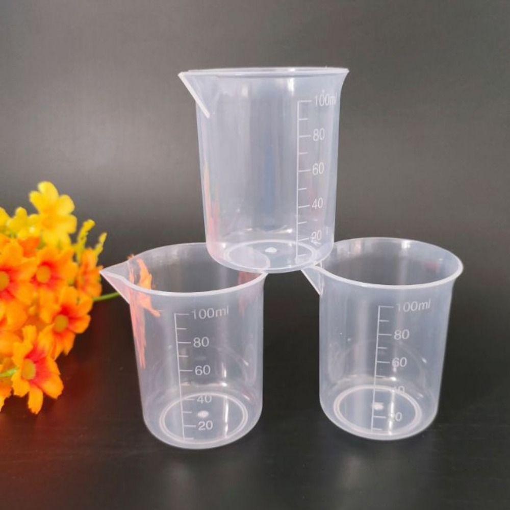 NICKOLAS1 Beaker Ringan Serbaguna Transparan Untuk Tes Laboratorium Dapur Stackable Gelas Ukur Plastik