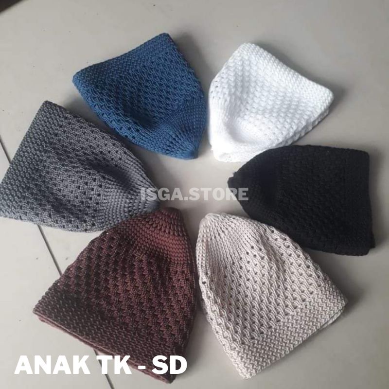 Peci Anak / Peci Anak Tk-Sd  / Peci rajut anak bahan elastis TOKO KEANULOVA