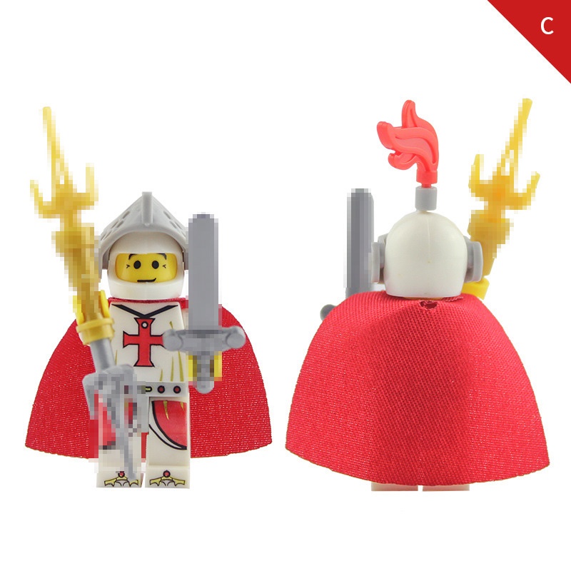 Red Cross Knight Series Mini Figure Perang Medieval Perisai Ksatria Pedang Ksatria Puzzle Rakitan Mainan Blok Bangunan