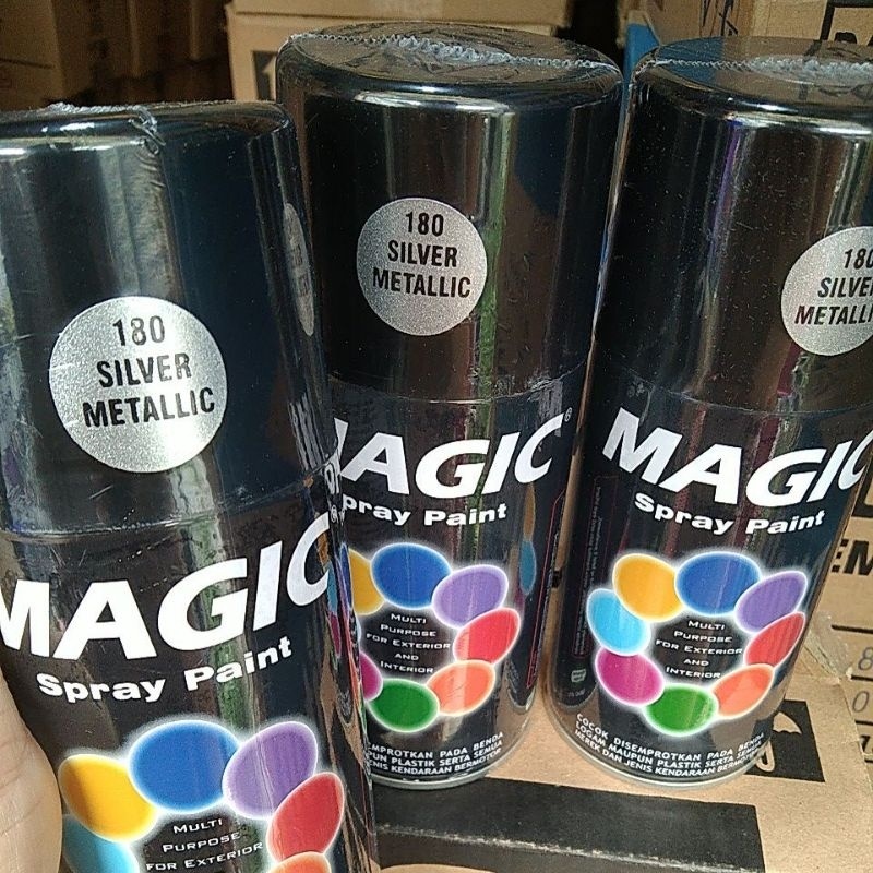 cat semprot pilok pilok magic 300cc magic spray paint silver metallic 180 300cc