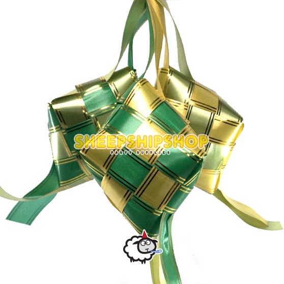 

KETUPAT LEBARAN PITA JEPANG JUMBO 14x20x7,5 CM Hiasan Parcel Dekorasi Idul Fitri Ramadhan